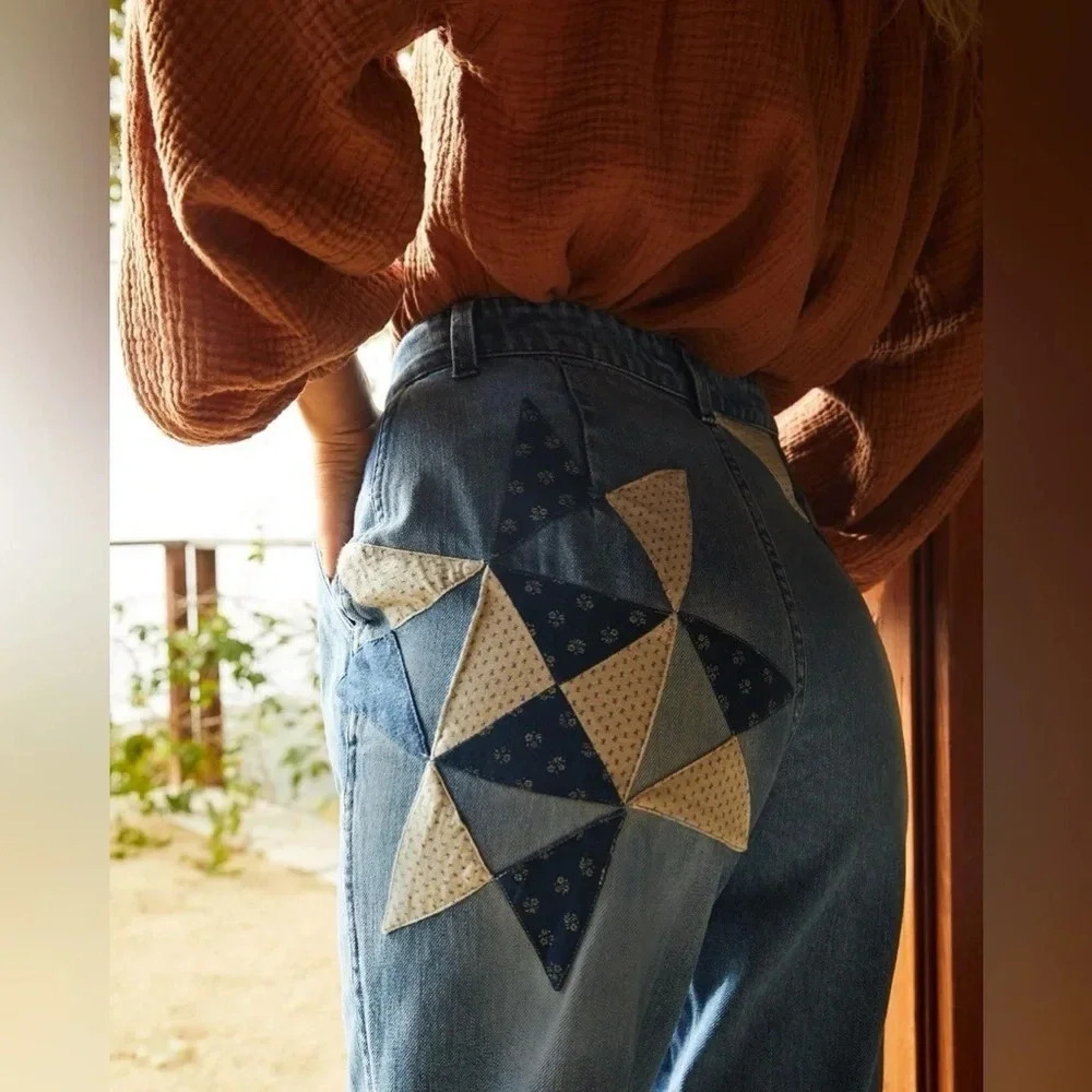 We The Free Down To Earth Patch Work Jeans